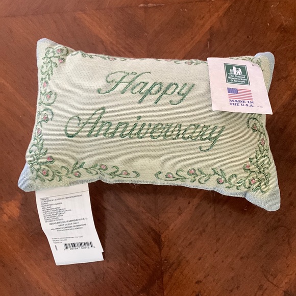 Happy Anniversary Decorative Pillow by the Manual Woodworkers and Weavers - Picture 1 of 15